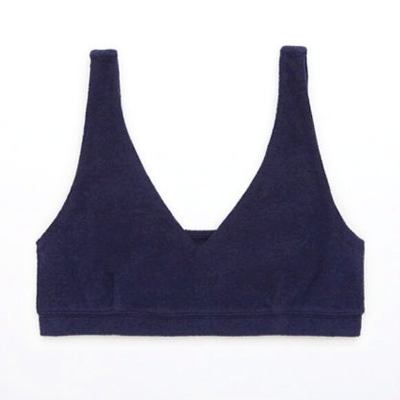 BOGO NWT OFFLINE by Aerie Summer Lights Terry Sports Bra Royal Navy Size Small - Picture 1 of 3